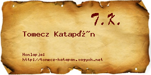 Tomecz Katapán névjegykártya
